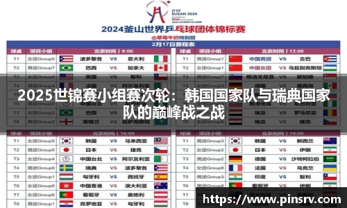 2025世锦赛小组赛次轮：韩国国家队与瑞典国家队的巅峰战之战